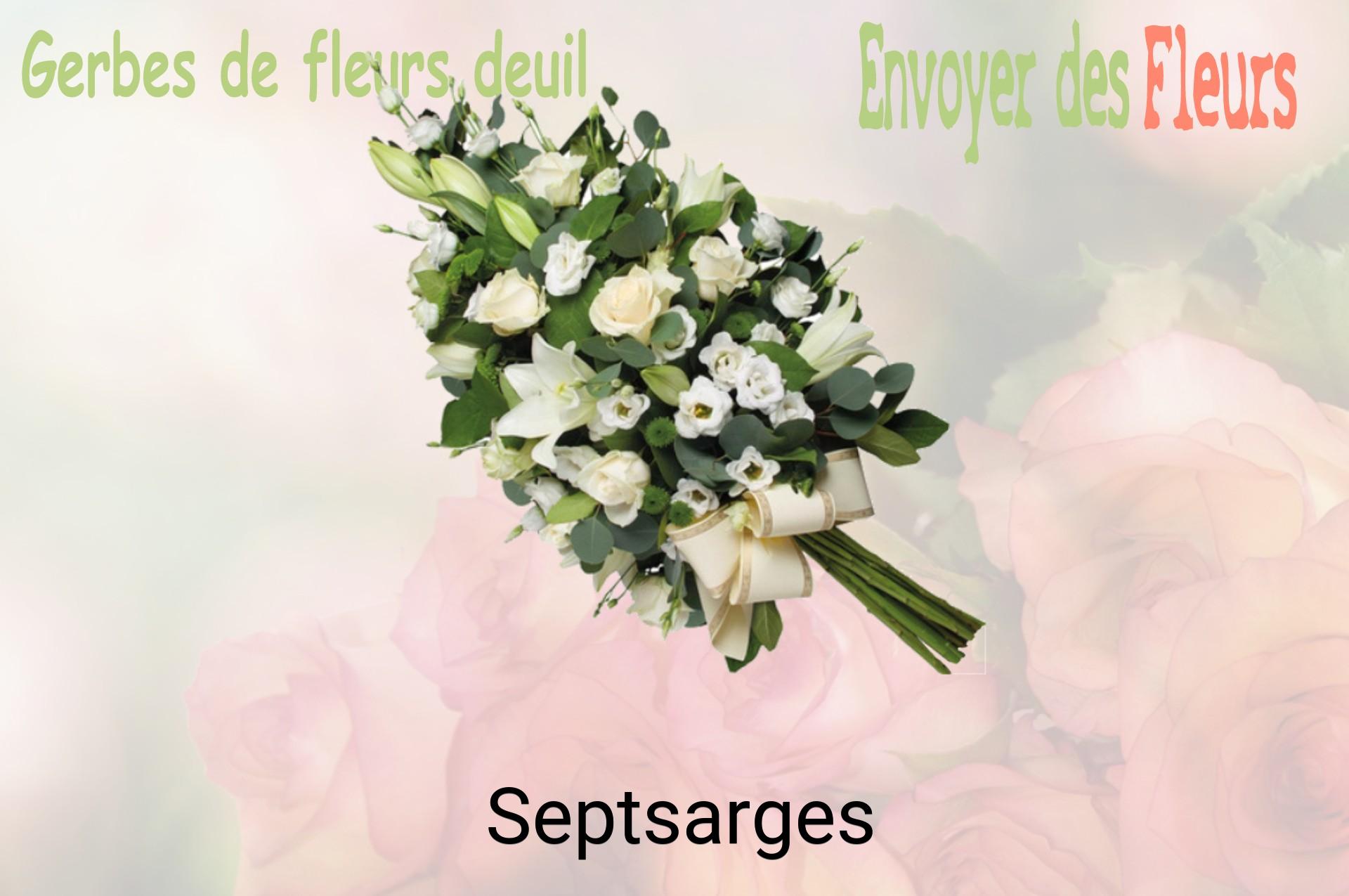 Gerbe de fleurs de deuil livrée à Septsarges